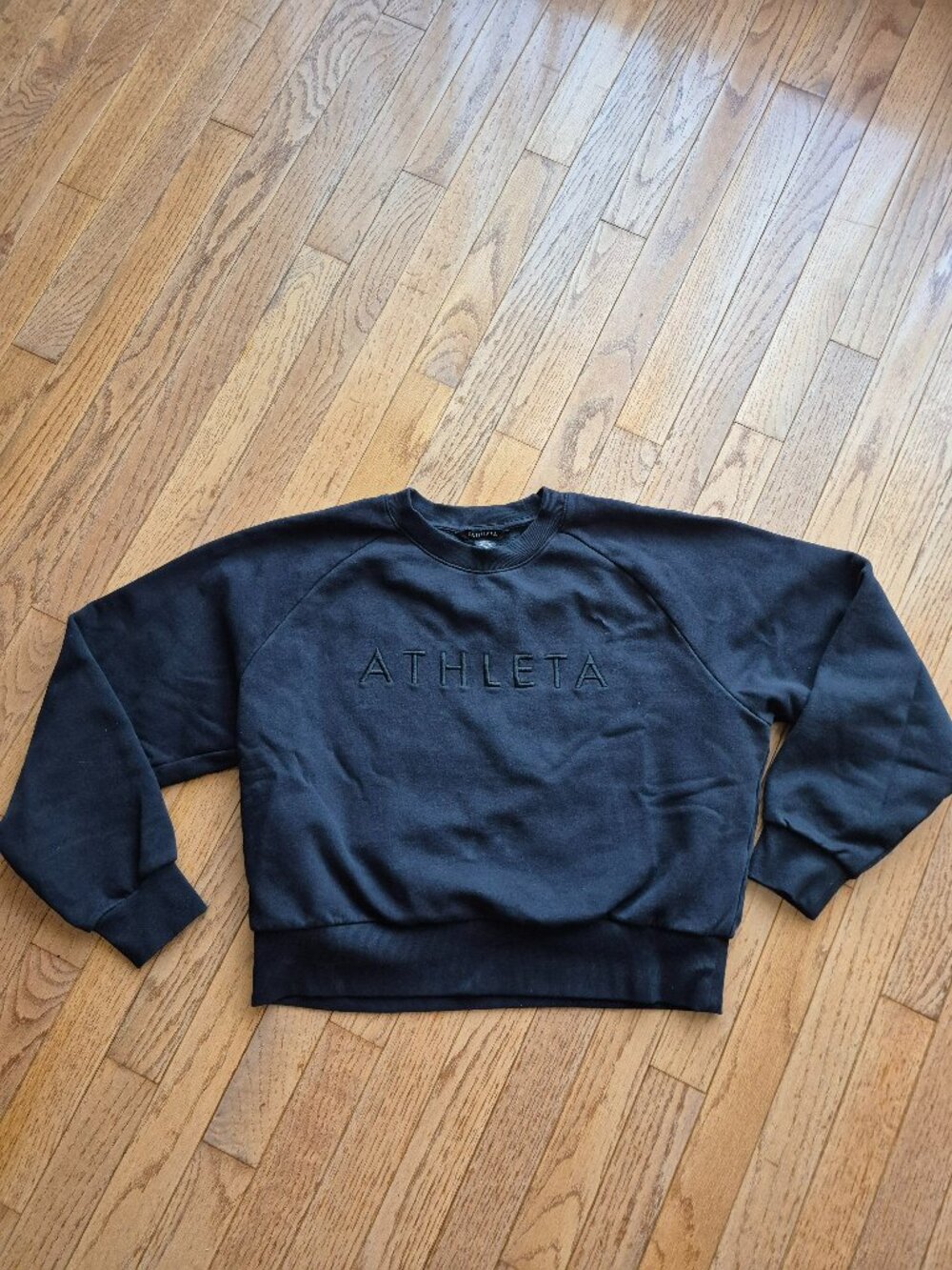 Athleta Embroidered Crew Sweatshirt Black S